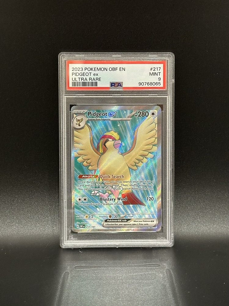 Pidgeot ex [Full Art Ultra Rare] #217/197 - Obsidian Flames [SLAB PSA 9]