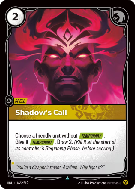 Shadow's Call [Uncommon] UNL 165/219 - Riftbound Unleashed