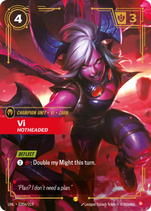 Vi, Hotheaded [Alternate Art] UNL 030a/219 - Riftbound Unleashed