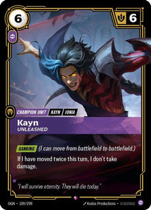 Kayn - Unleashed [Rare] #189/298 - Origins