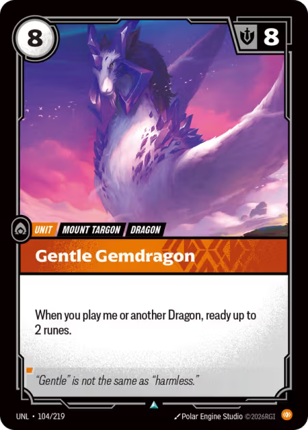 Gentle Gemdragon [Uncommon] UNL 104/219 - Riftbound Unleashed