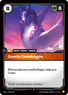 Gentle Gemdragon [Uncommon] UNL 104/219 - Riftbound Unleashed