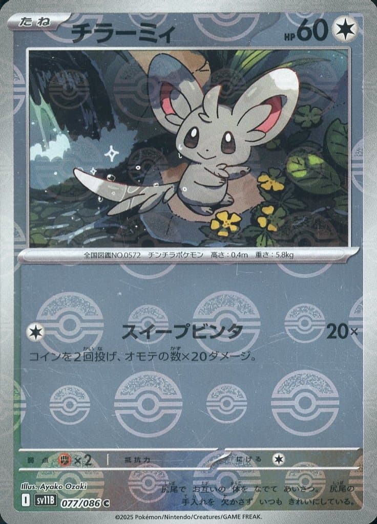 Minccino [Poke Ball] #077/086 - Japanese Black Bolt