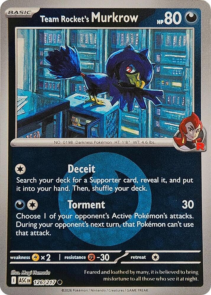 Team Rocket's Murkrow [Energy Symbol Pattern/Common] #126/217 - Ascended Heroes