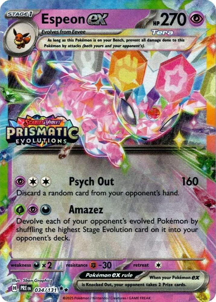 Espeon Ex [Stamped] #034/131 - Pokemon Prismatic Evolutions