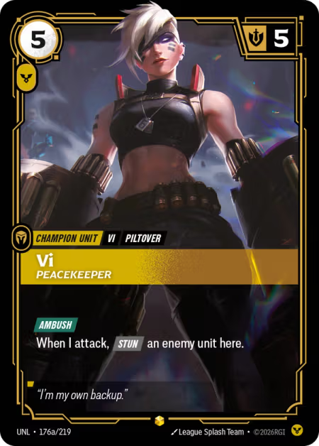 Vi, Peacekeeper [Alternate Art] UNL 176a/219 - Riftbound Unleashed