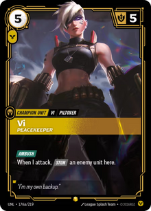 Vi, Peacekeeper [Alternate Art] UNL 176a/219 - Riftbound Unleashed