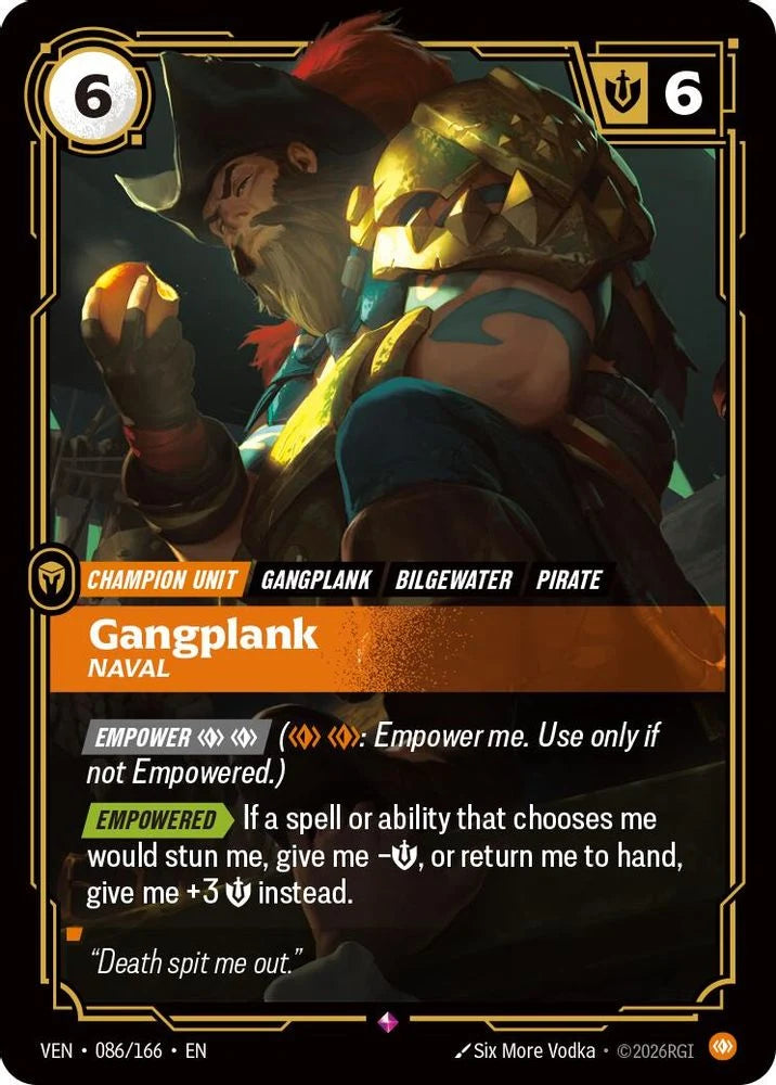 Gangplank, Naval [Rare] #086/166 - Vendetta