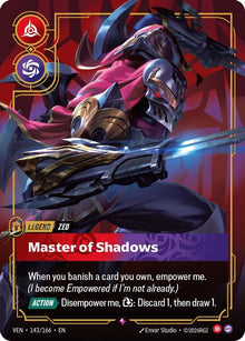 Zed - Master of Shadows [Rare] #143/166 - Vendetta