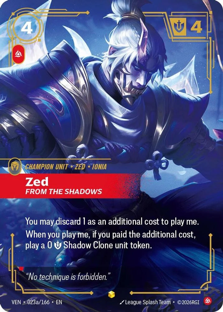 Zed, From The Shadows [Alt Art/Epic] #023a/166 - Vendetta