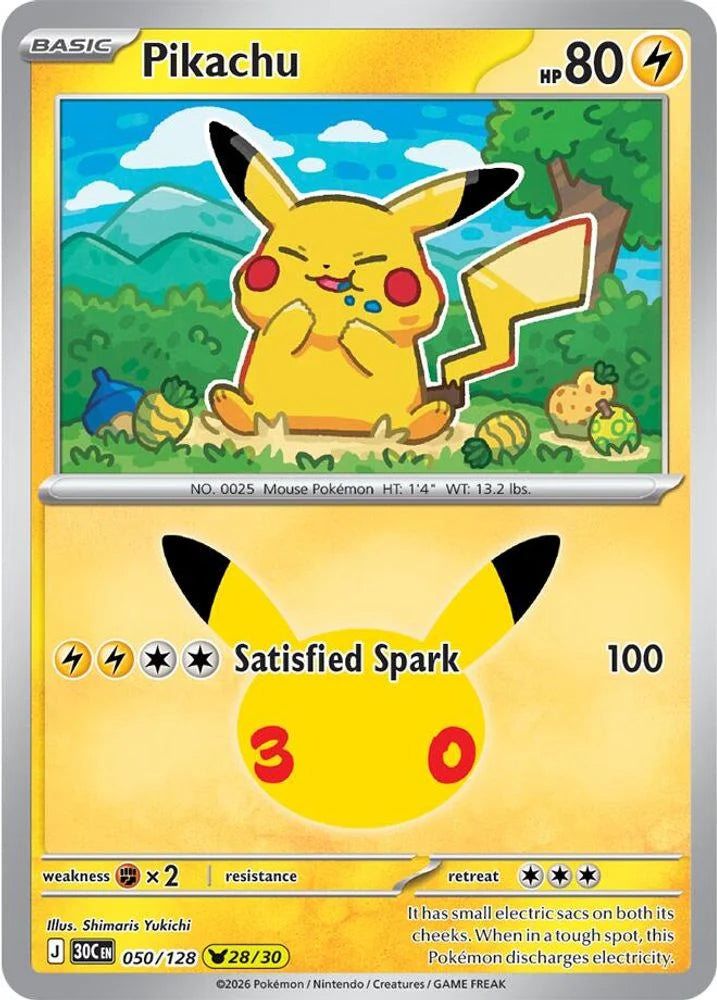 Pikachu [Pikachu Rare] #050/128 - 30th Celebration