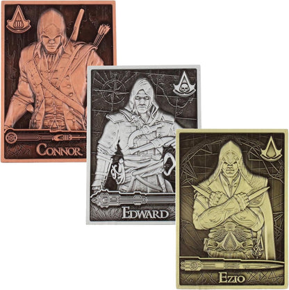 Assassins Creed - 3 Collectible Metal Cards & Phone Stand