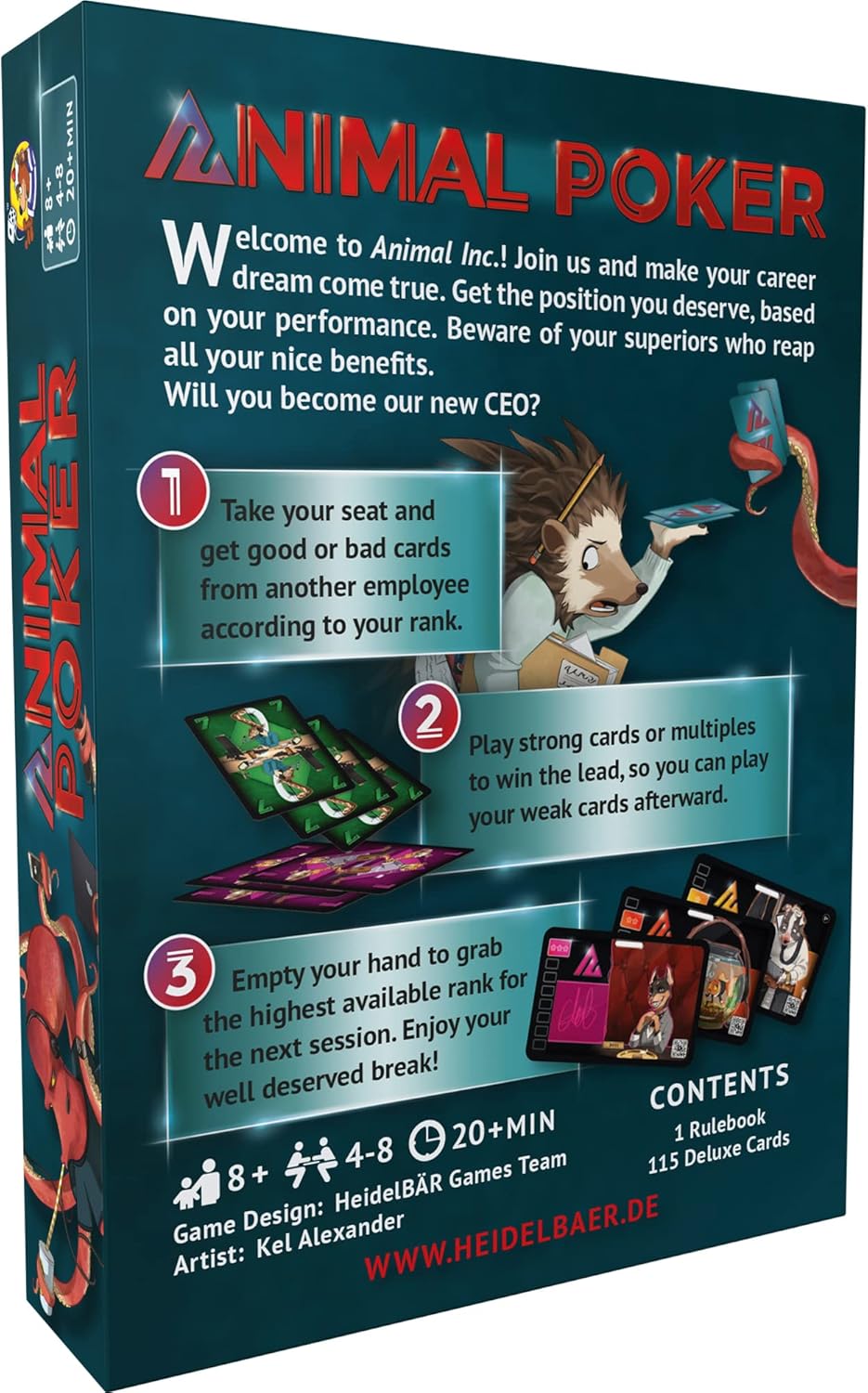 Heidelbar Games - Animal Poker - Card Game – The Extremely Funny Card Game About Success and Demotion in Your Friendly Animal Office