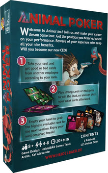 Heidelbar Games - Animal Poker - Card Game – The Extremely Funny Card Game About Success and Demotion in Your Friendly Animal Office