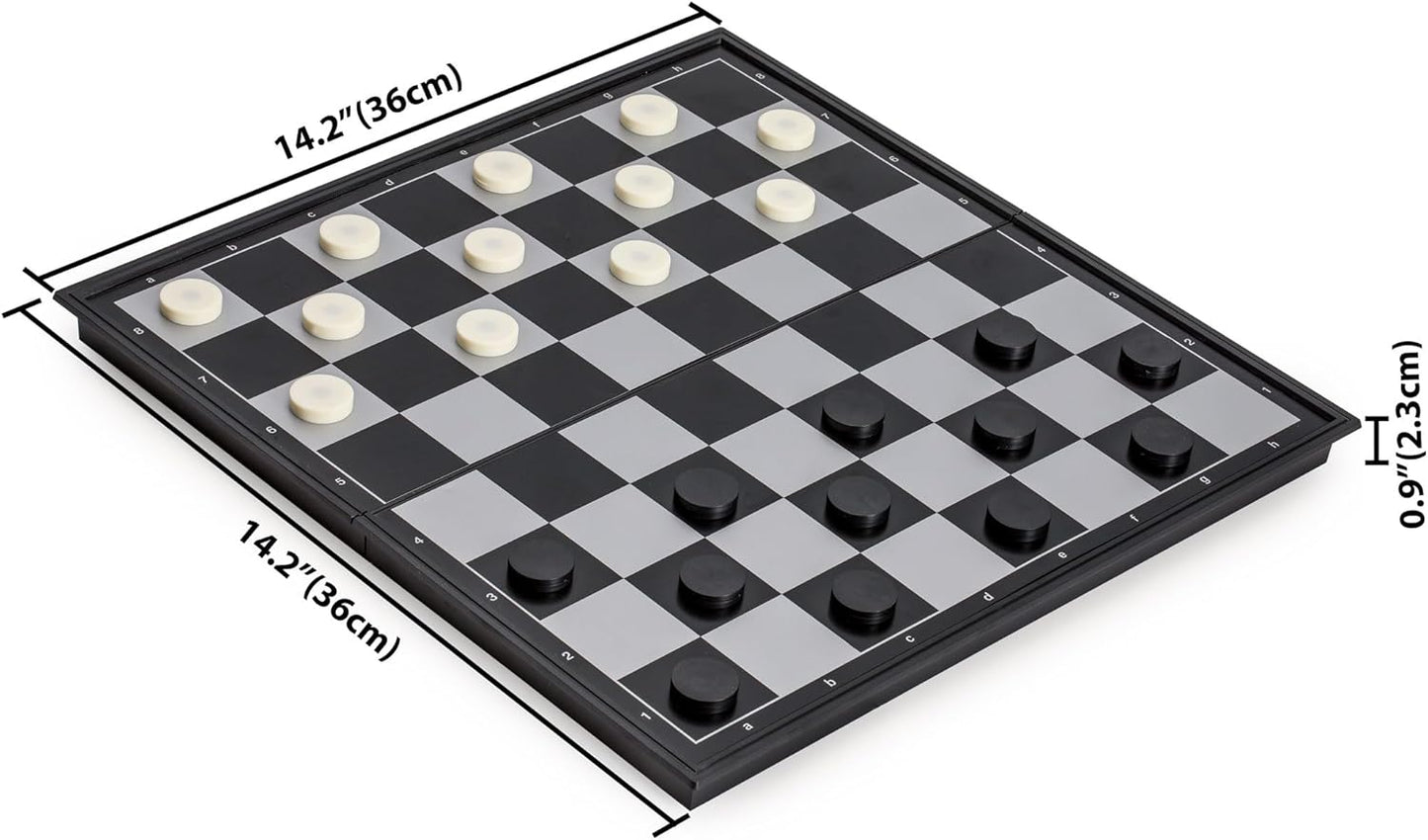 Large Travel Magnetic Chess & Checkers