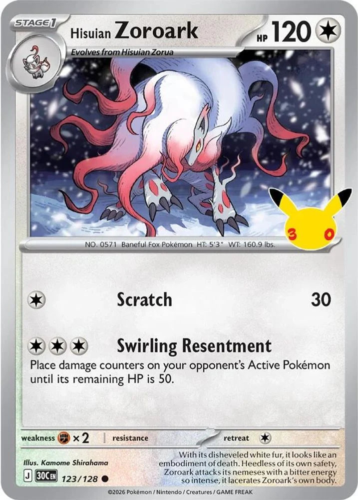 Hisuian Zoroark [Common] #123/128 - 30th Celebration