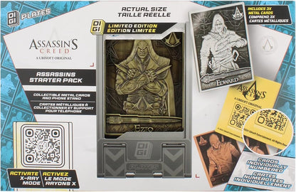 Assassins Creed - 3 Collectible Metal Cards & Phone Stand