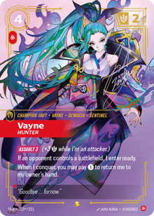 Vayne -Hunter [Signature Overnumbered] 223/221 - Riftbound Spiritforged