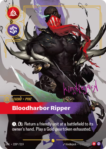 Pyke -Bloodharbor Ripper [Signature Overnumbered] UNL 228*/219 - Riftbound Unleashed