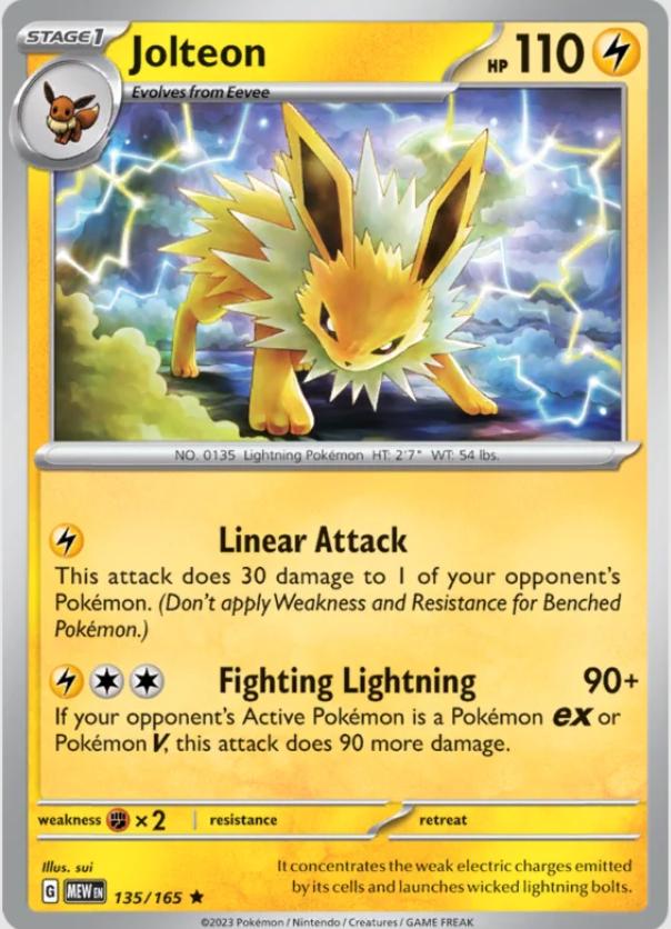 Jolteon #135 Pokemon Scarlet & Violet 151 - MEW