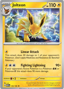 Jolteon #135 Pokemon Scarlet & Violet 151 - MEW