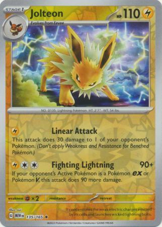 Jolteon #135 Pokemon Scarlet & Violet 151 - MEW reverse holo