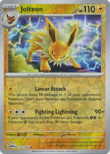 Jolteon #135 Pokemon Scarlet & Violet 151 - MEW reverse holo