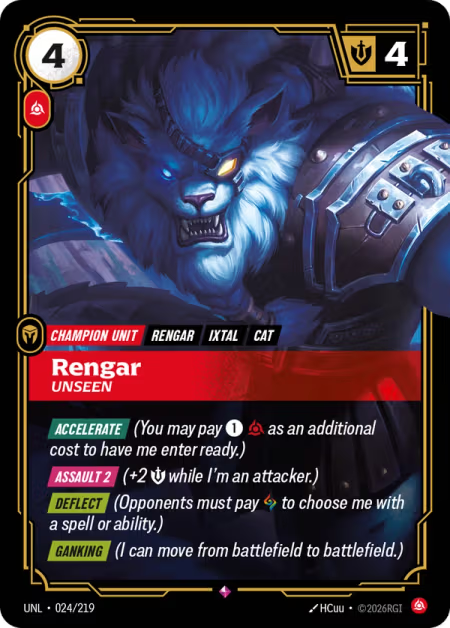Rengar, Unseen [Rare] UNL 024/219 - Riftbound Unleashed