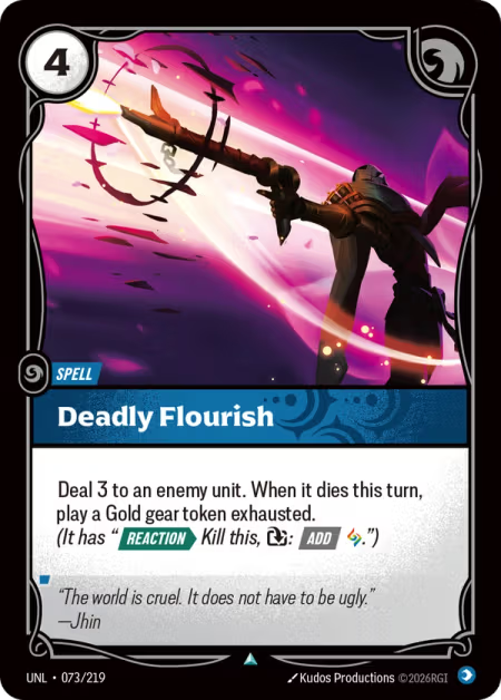 Deadly Flourish [Uncommon] UNL 073/219 - Riftbound Unleashed