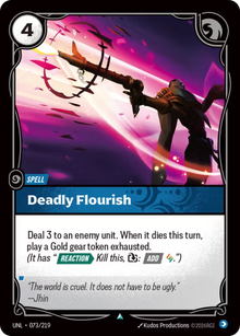 Deadly Flourish [Uncommon] UNL 073/219 - Riftbound Unleashed