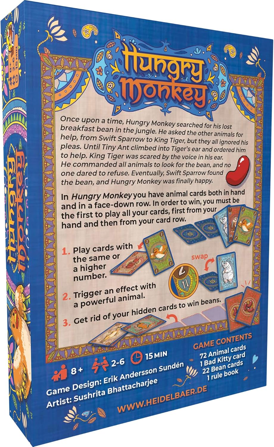 Heidelbar Games - Hungry Monkey Card Game – The Smart & Easy Family Card Game Right Out of The Jungle - for 2 to 6 Players