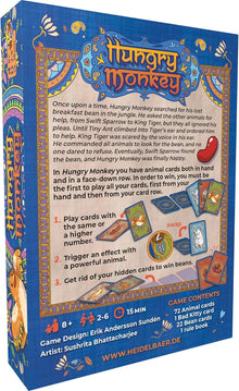 Heidelbar Games - Hungry Monkey Card Game – The Smart & Easy Family Card Game Right Out of The Jungle - for 2 to 6 Players