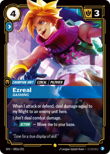 Ezreal - Dashing [Alternate Art] SFD 082a/221 - Riftbound Spiritforged