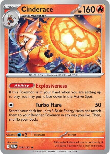 Cinderace [Rare] #028/132 - Pokemon Mega Evolution