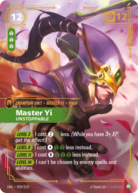 Master Yi, Unstoppable [Epic] UNL 059/219 - Riftbound Unleashed