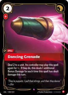 Dancing Grenade [Rare] UNL 020/219 - Riftbound Unleashed