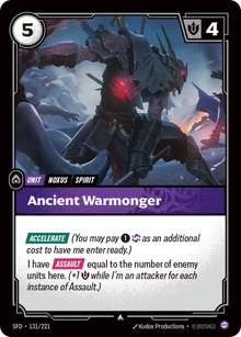 Ancient Warmonger [Uncommon] SFD 131/221 -  Riftbound Spiritforged