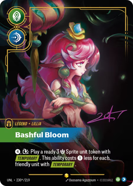 Lillia - Bashful Bloom [Signature Overnumbered] UNL 230*/219 - Riftbound Unleashed