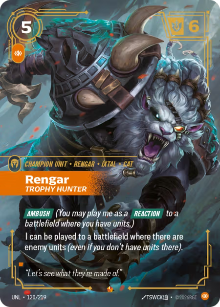 Rengar, Trophy Hunter [Epic] UNL 120/219 - Riftbound Unleashed