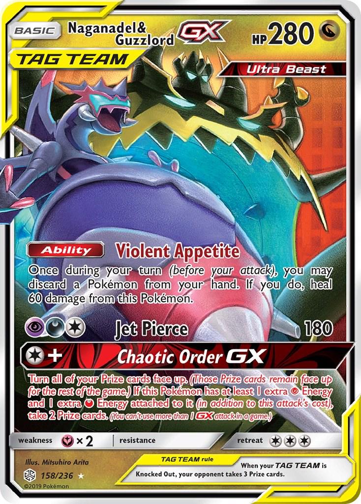 Naganadel & Guzzlord GX [Ultra Rare] #158/236 - Pokemon Cosmic Eclipse
