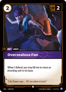 Overzealous Fan [Common] SFD 128/221 -  Riftbound Spiritforged