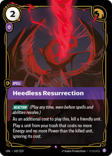 Heedless Resurrection [Rare] UNL 142/219 - Riftbound Unleashed