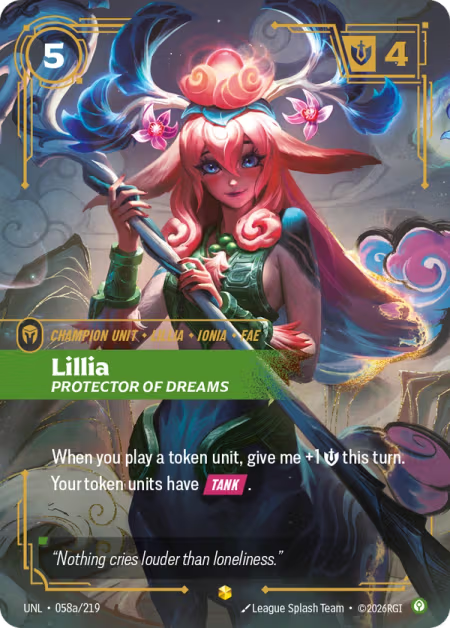 Lillia, Protector of Dreams [Alternate Art] UNL 058a/219 - Riftbound Unleashed