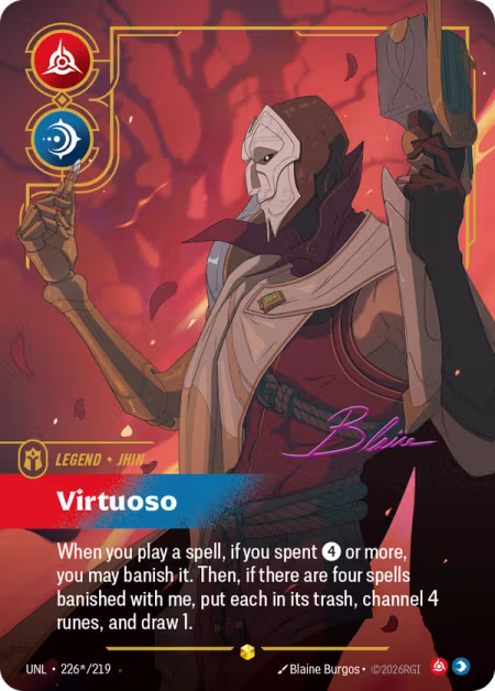 Jhin - Virtuoso [Signature Overnumbered] UNL 226*/219 - Riftbound Unleashed