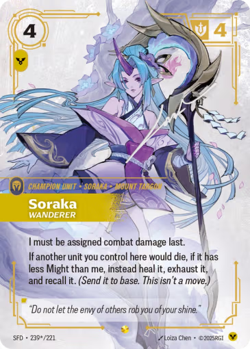 Soraka - Wanderer [Signature Overnumbered] SFD 239/221 - Riftbound Spiritforged