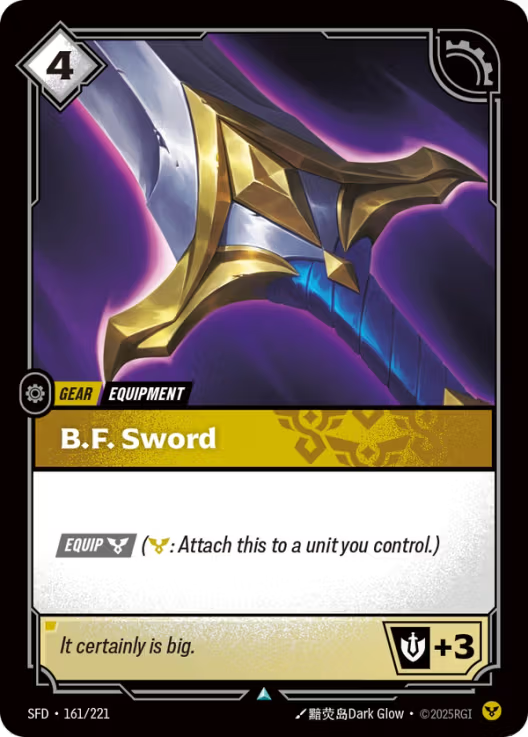 B.F. Sword [Uncommon] SFD 161/221 -  Riftbound Spiritforged
