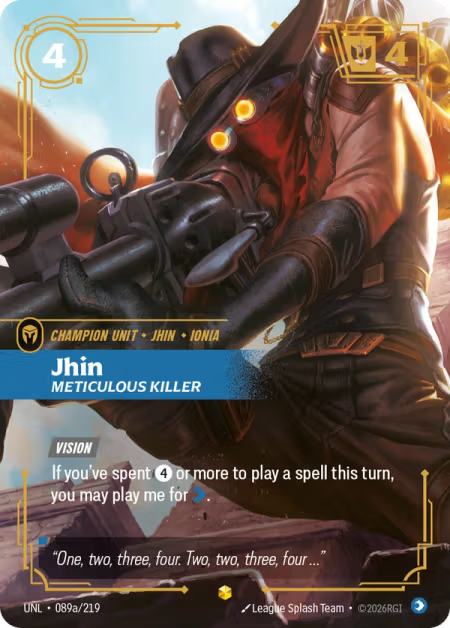 Jhin, Meticulous Killer [Alternate Art] UNL 089a/219 - Riftbound Unleashed