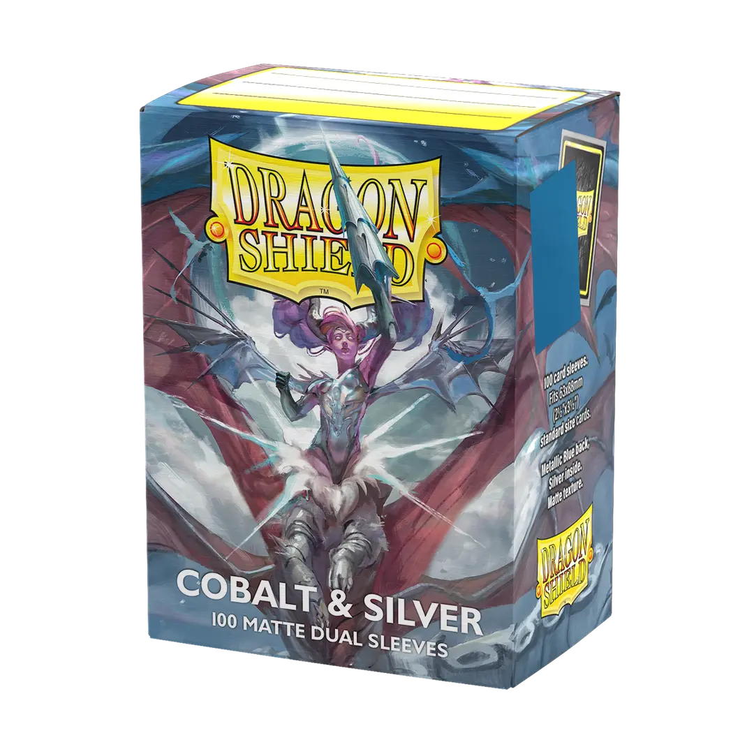 [Dragon Shield] Cobalt & Silver - Matte Dual Sleeves - Standard Size - 100ct