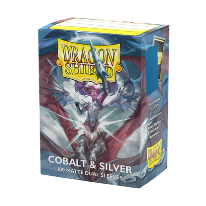 [Dragon Shield] Cobalt & Silver - Matte Dual Sleeves - Standard Size - 100ct