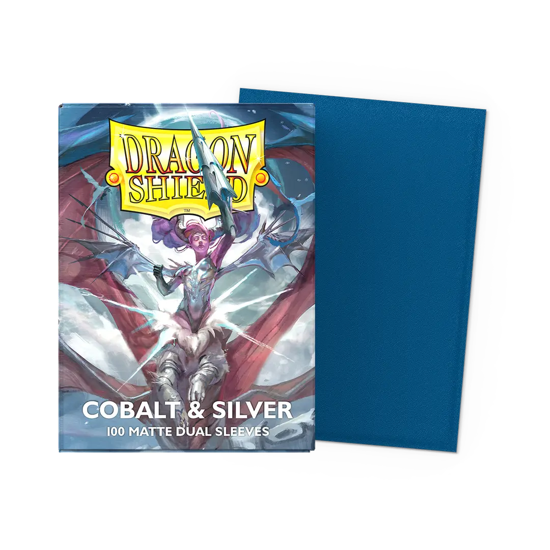 [Dragon Shield] Cobalt & Silver - Matte Dual Sleeves - Standard Size - 100ct